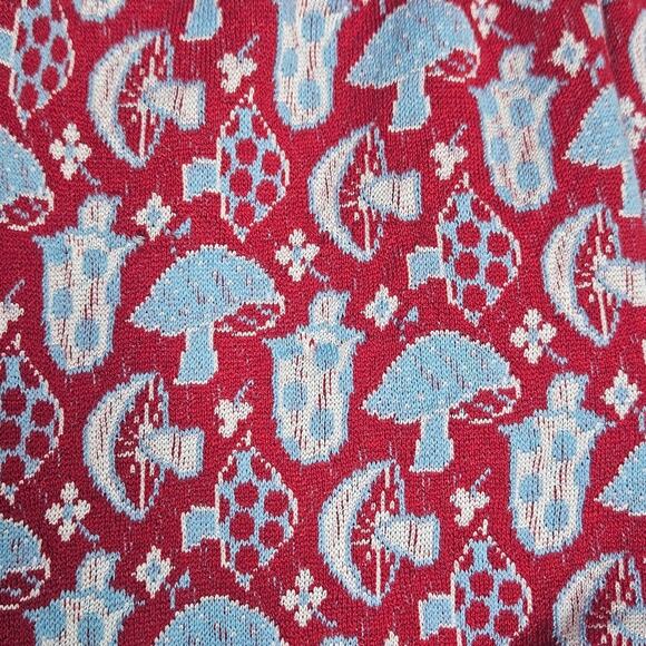 VTG 1960s THE RED EYE Mushroom Print Elastic Waist Shorty Shorts, sz 7 - Picture 4 of 8